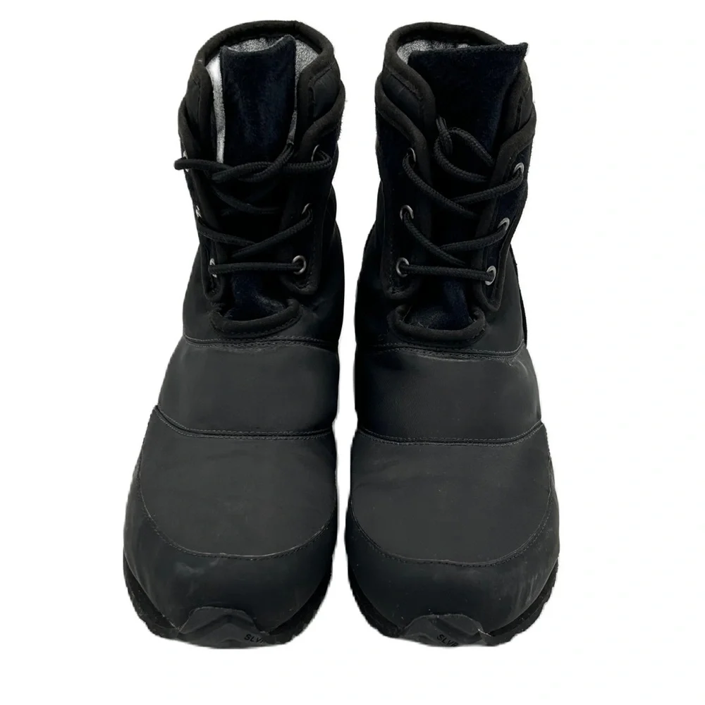 Adidas Slvr Outdoor Boot Women Sz 7 Lace Up Leather Nylon‎ Winter Gorpcore Black